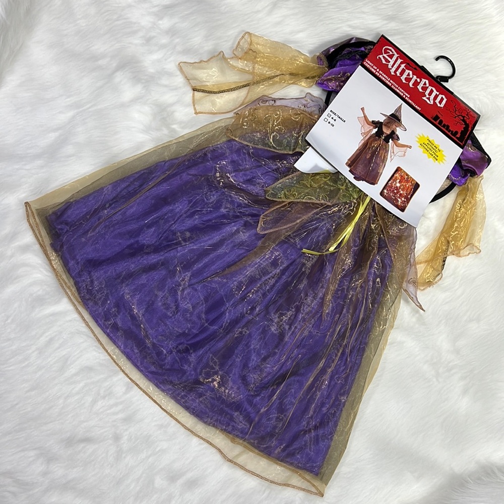 NEW Light Up Witch Girl Costume Size 4-6yr